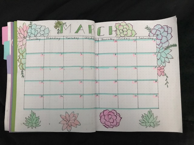 MARCH BULLET JOURNAL DESIGNS