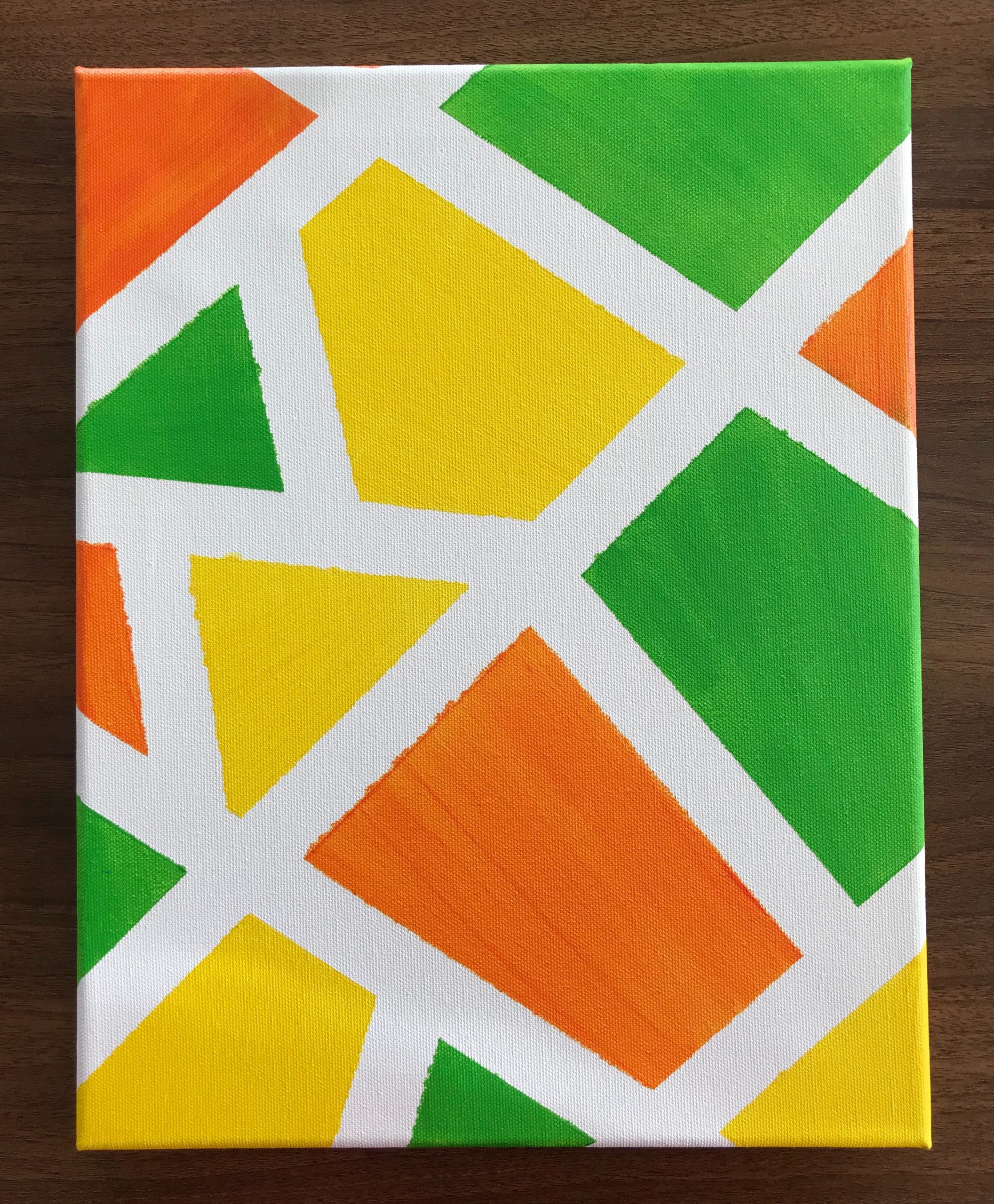 Tape Resist Acrylic Painting For Kids