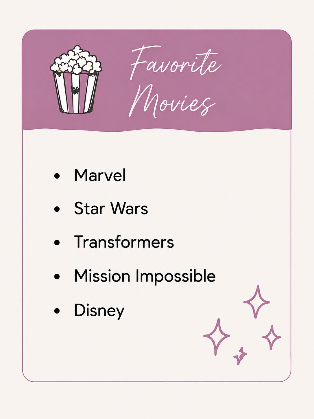 FAVORITE MOVIES 1